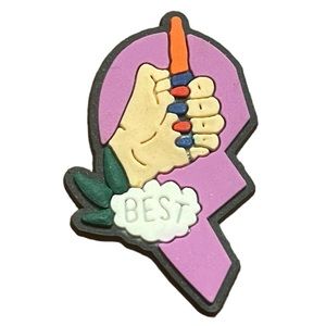 Half Heart Best 420 Croc Charm